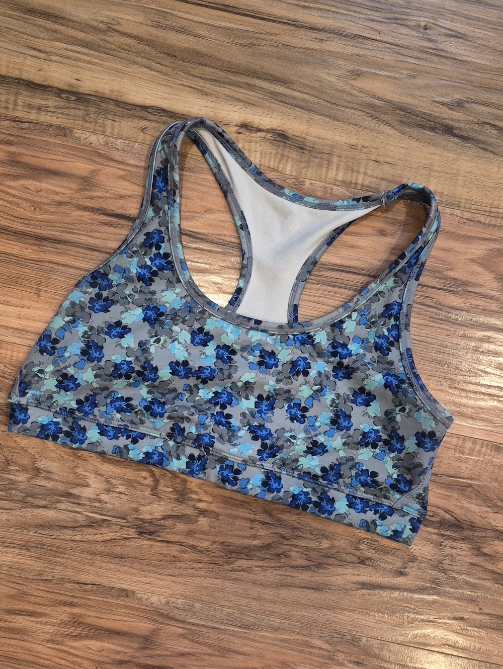 GAP - LIKE NEW Floral Racerback Sports Bra - Blue Gray